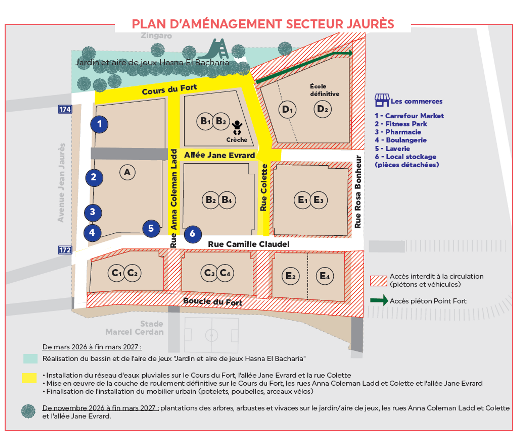 Plan aménagement Jaurès
